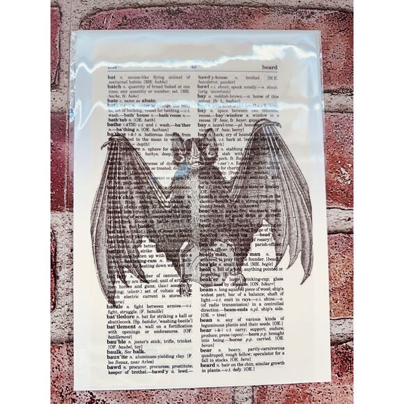 SNAKES & BAT Theme - Upcycled Dictionary Art Prints - Lot of 3 - Mini Poster Set - Picture 5 of 10